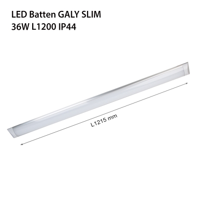 Осветително тяло LED GALY SLIM L1200 230V 36W 4500K 3600Lm 120° 30000h IP44 1215x75x25mm